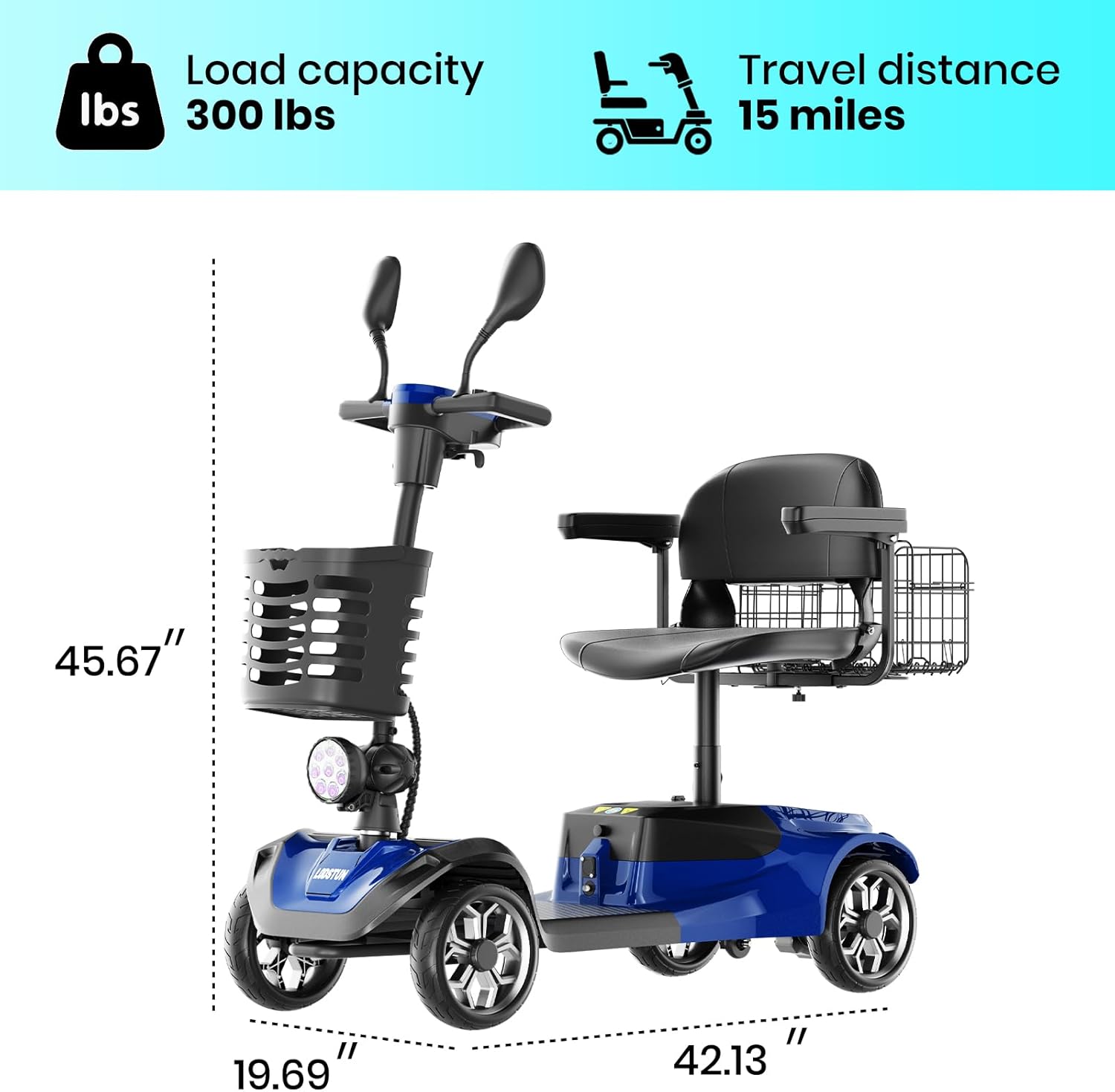 mobility electric scooter LODSTUN product dimensions