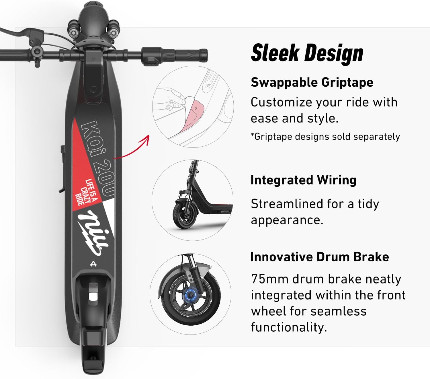 electric scooter NIU KQi 200F sleek design