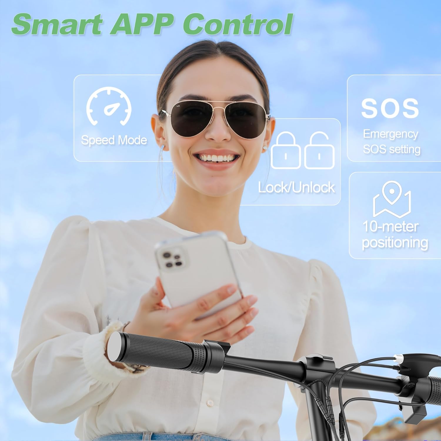 electric scooter with seat Navic T1XR smart app control