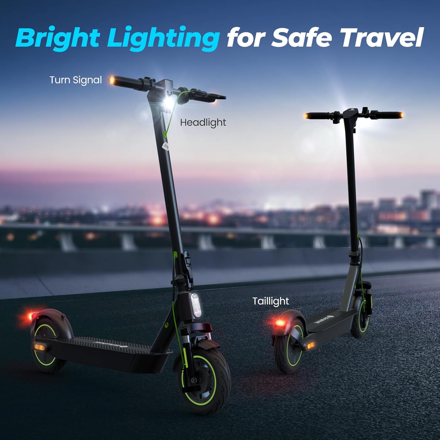 electric scooter isinwheel S10 Plus bright lighting