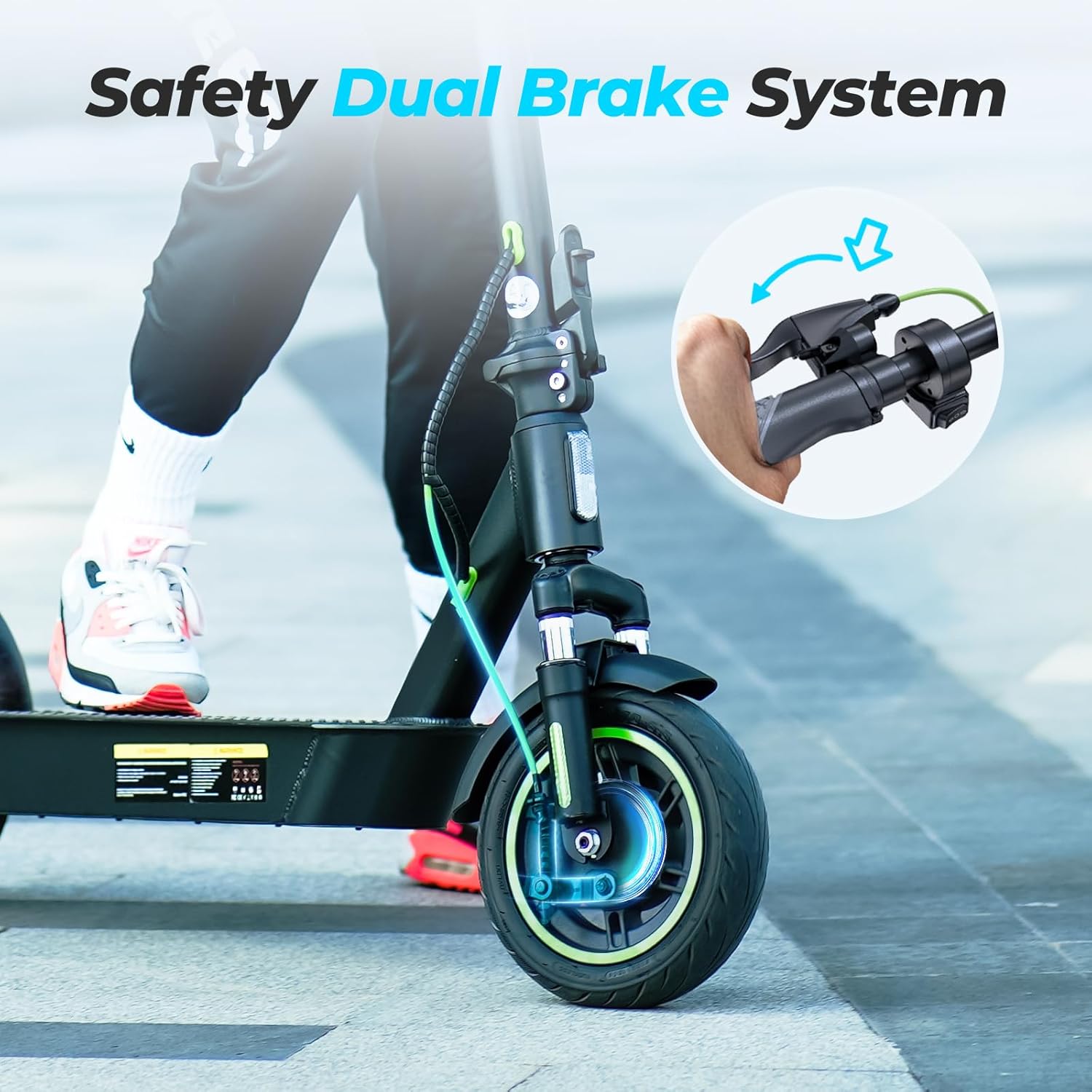 electric scooter isinwheel S10 Plus safety dual brake system