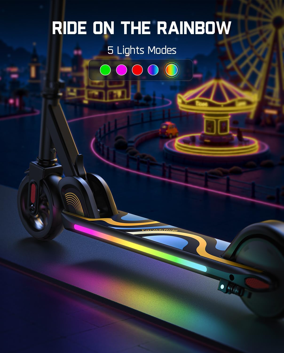 electric scooter for kids FanttikRide C9 Pro lights modes