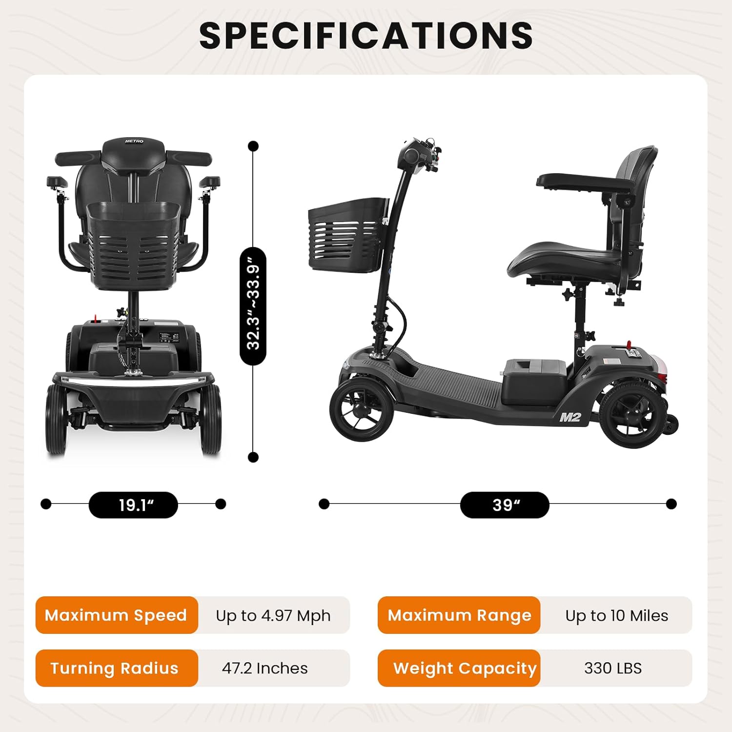 mobility scooter BARIHO product specifications