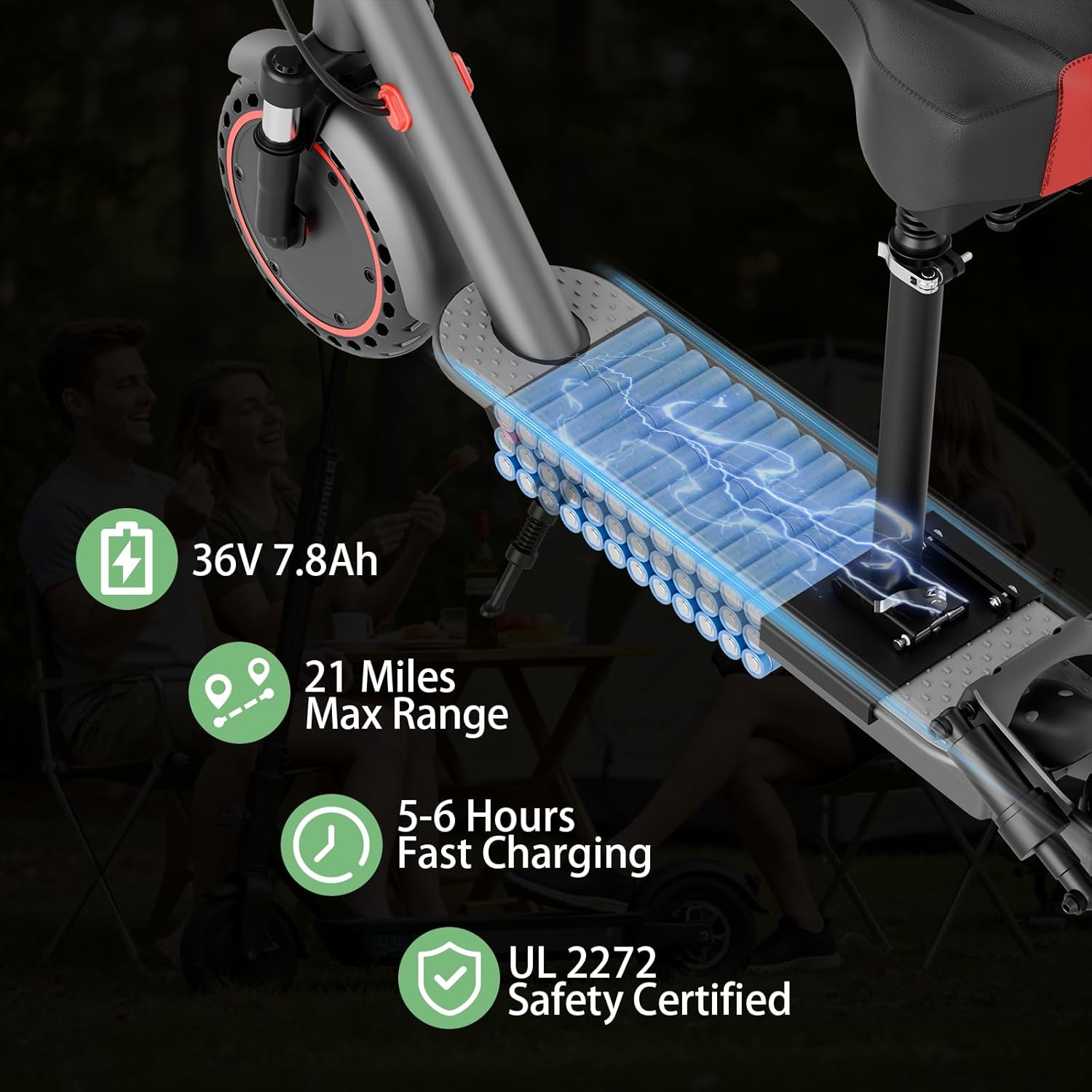 electric scooter with seat KEQ K01 Pro battery capacity