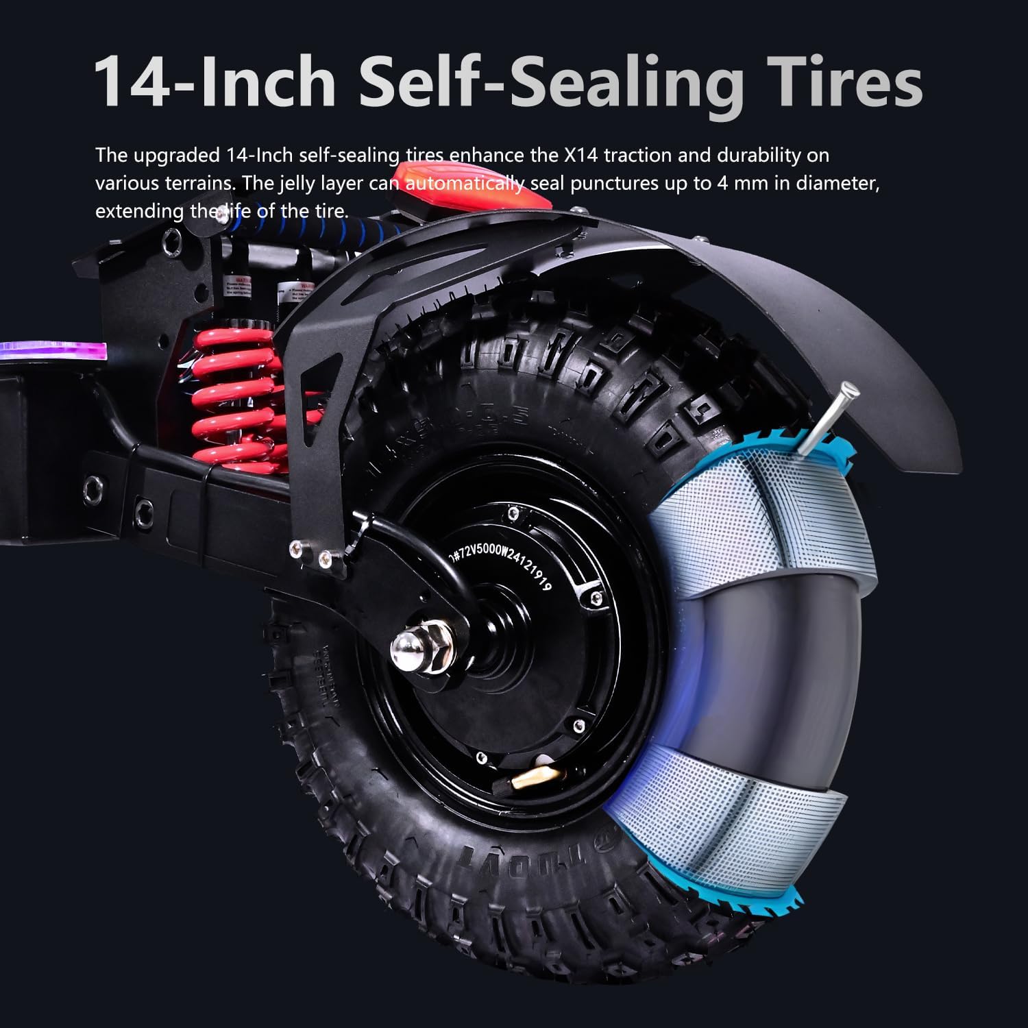electric scooter ANDBEE X14 14-inch self-healing tires