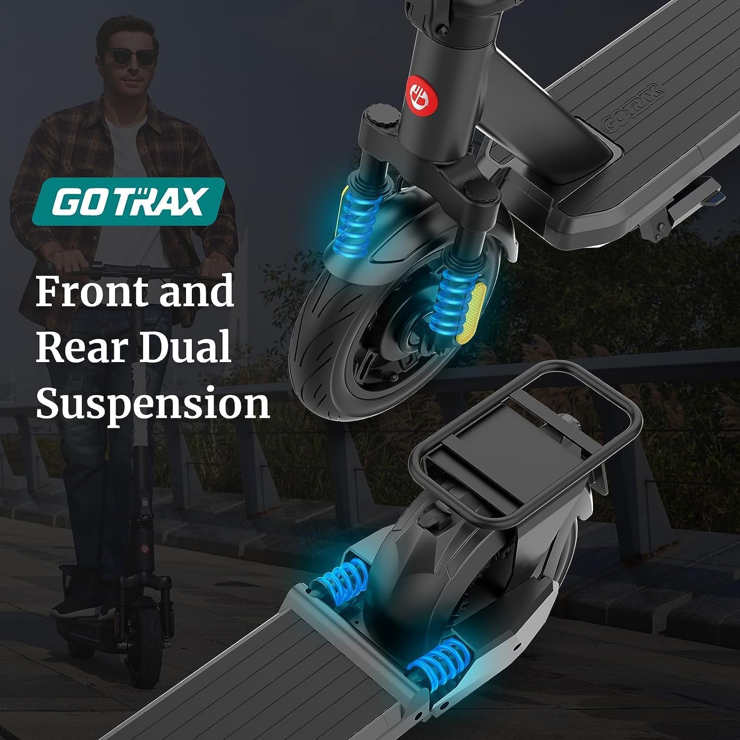 electric scooter with seat Gotrax Eclipse Ultra dual suspension