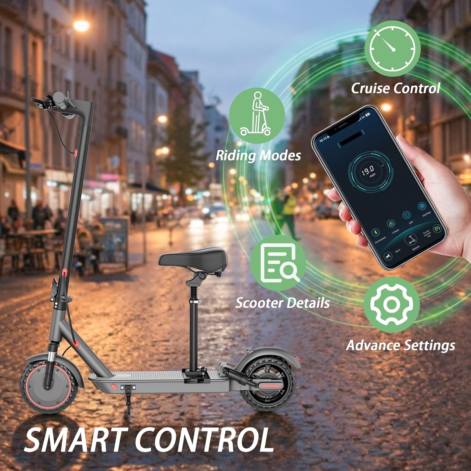 electric scooter with seat KEQ K01 Pro app control