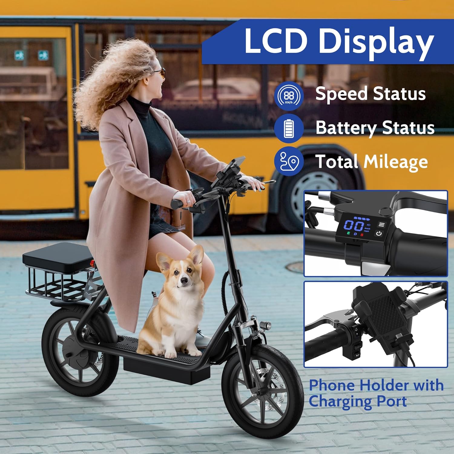 electric scooter with seat Volpam SP20 LCD Display