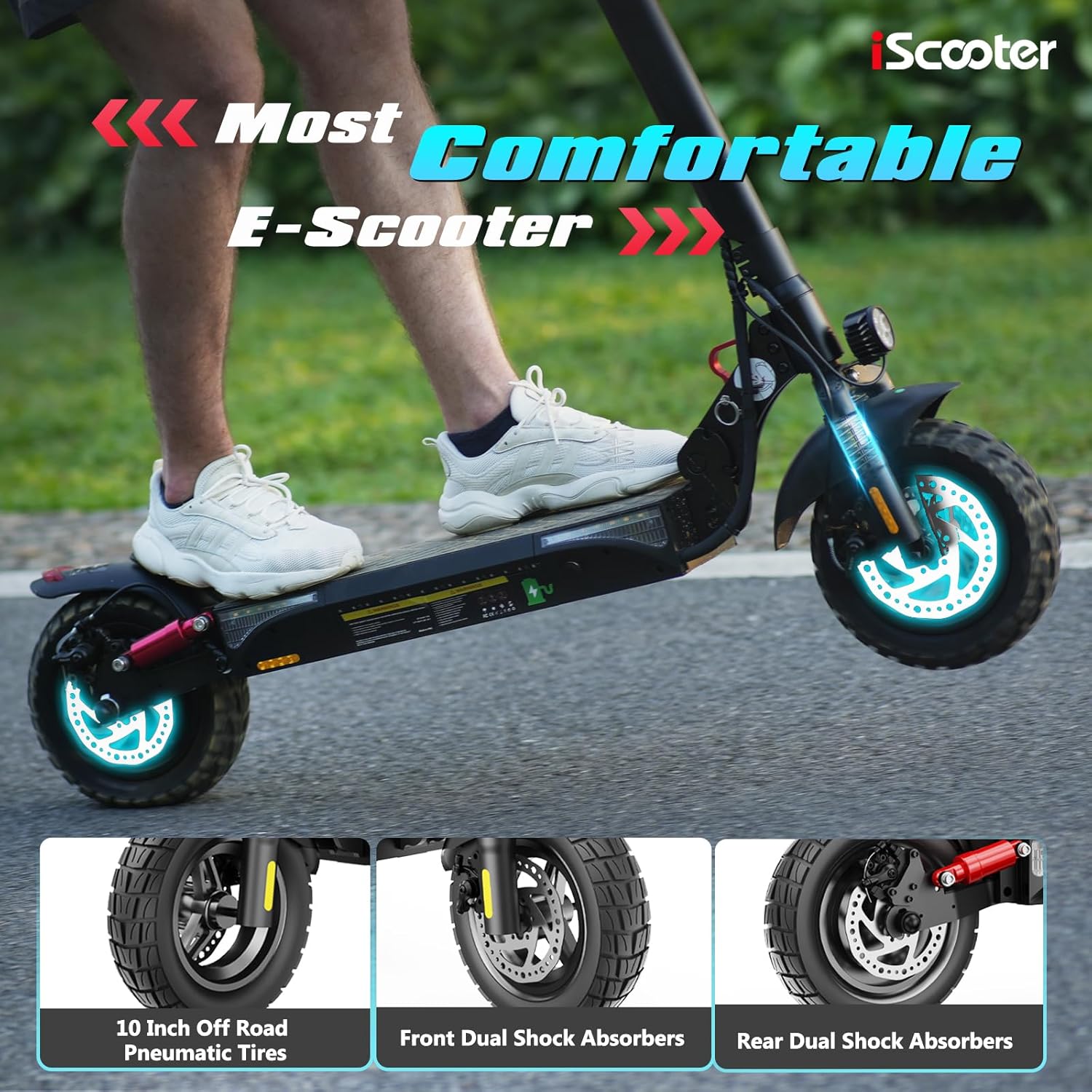 off-road electric scooter iScooter IX3 most comfortable e-scooter