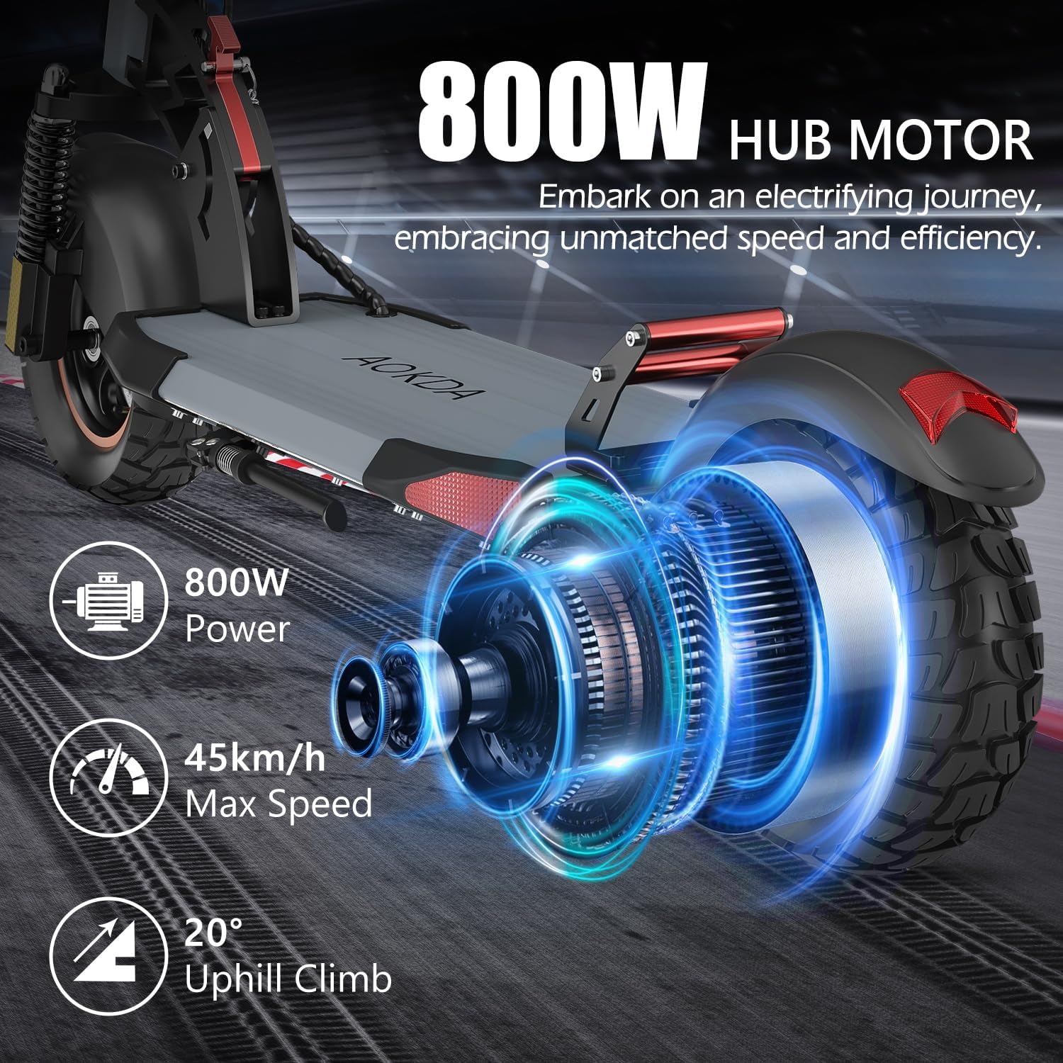 off-road electric scooter AOKDA A1 800W mtor