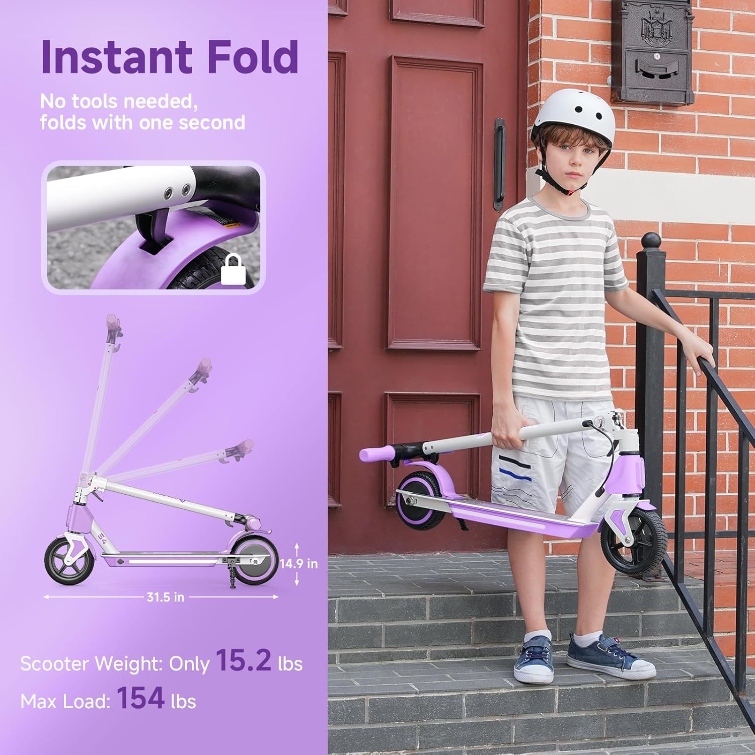 electric scooter for kids Isinwheel S4 instant fold