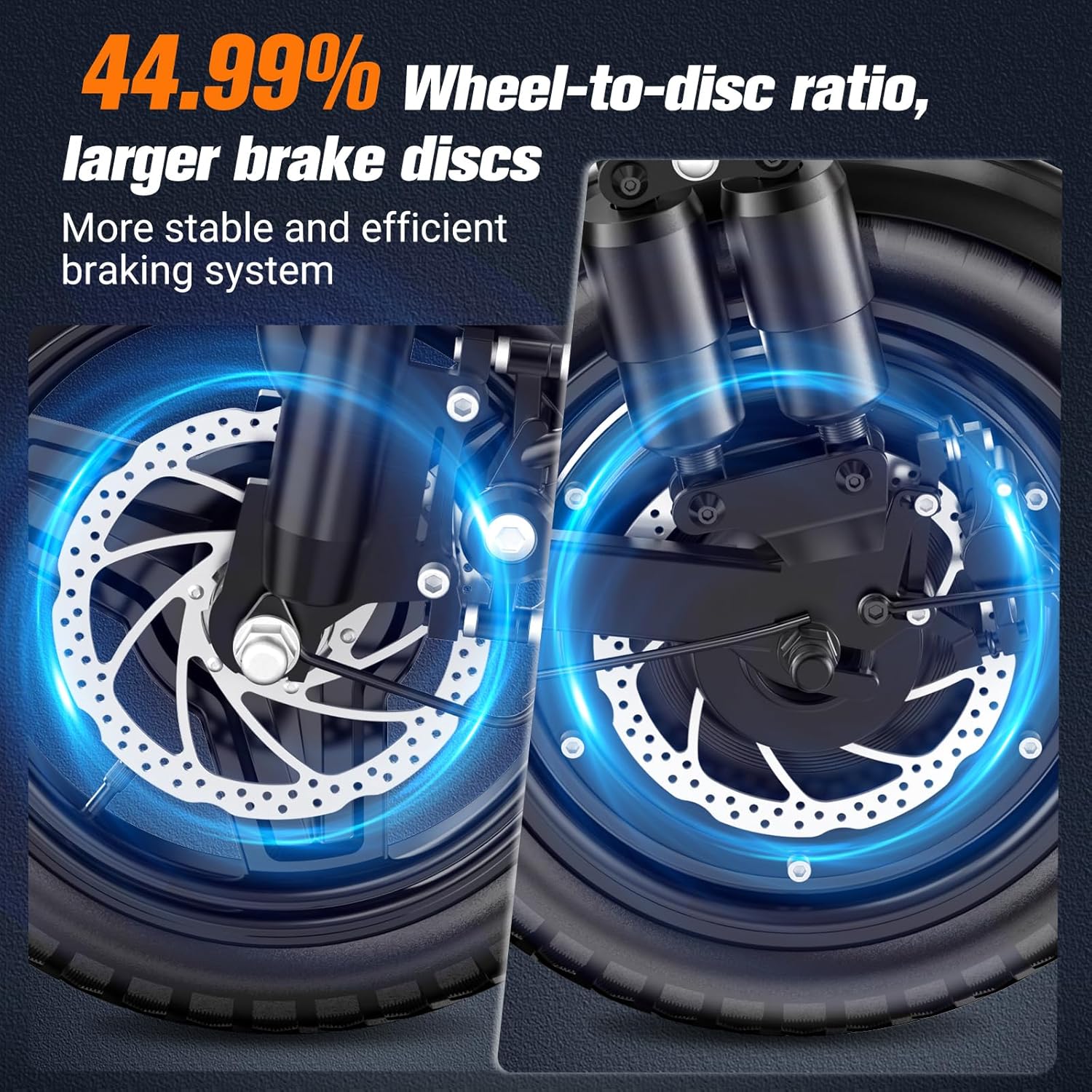 electric scooter with seat INSDGRN C14 larger brake discs