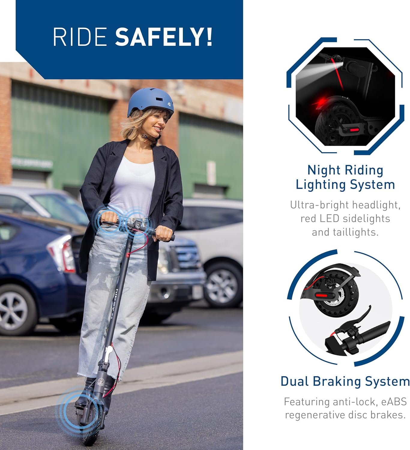 electric scooter Hiboy S2 with seat ride safety!