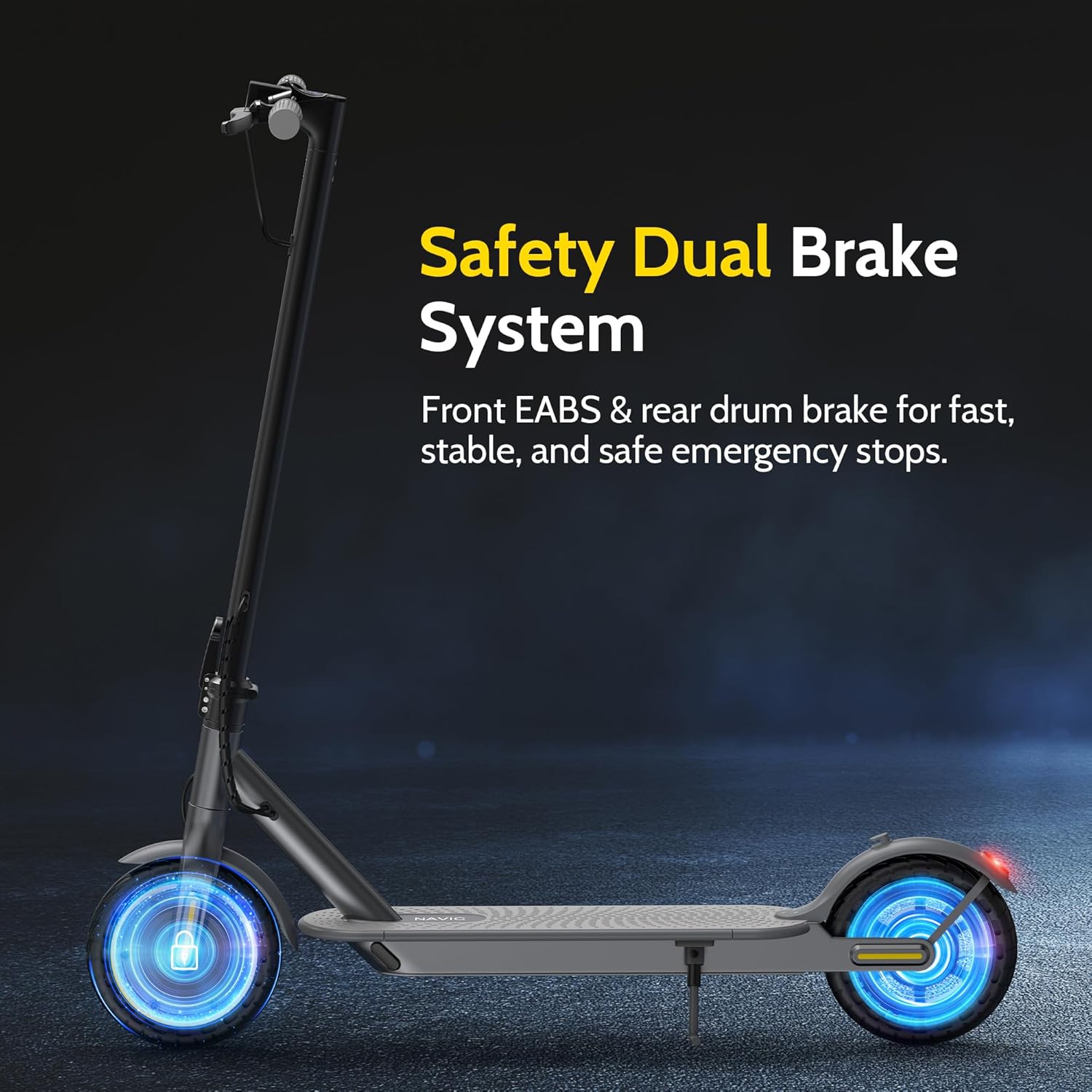 electric scooter NAVIC T5 safety dual brake system