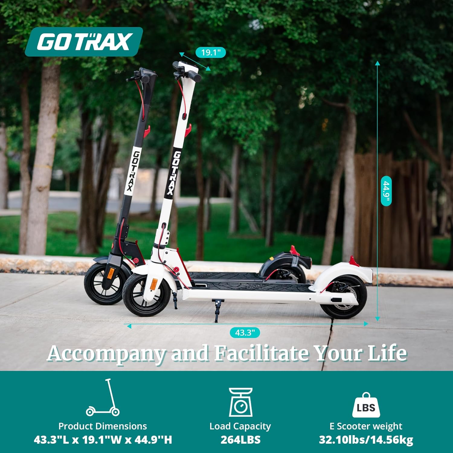 electric scooter Gotrax APEX XL product dimensions