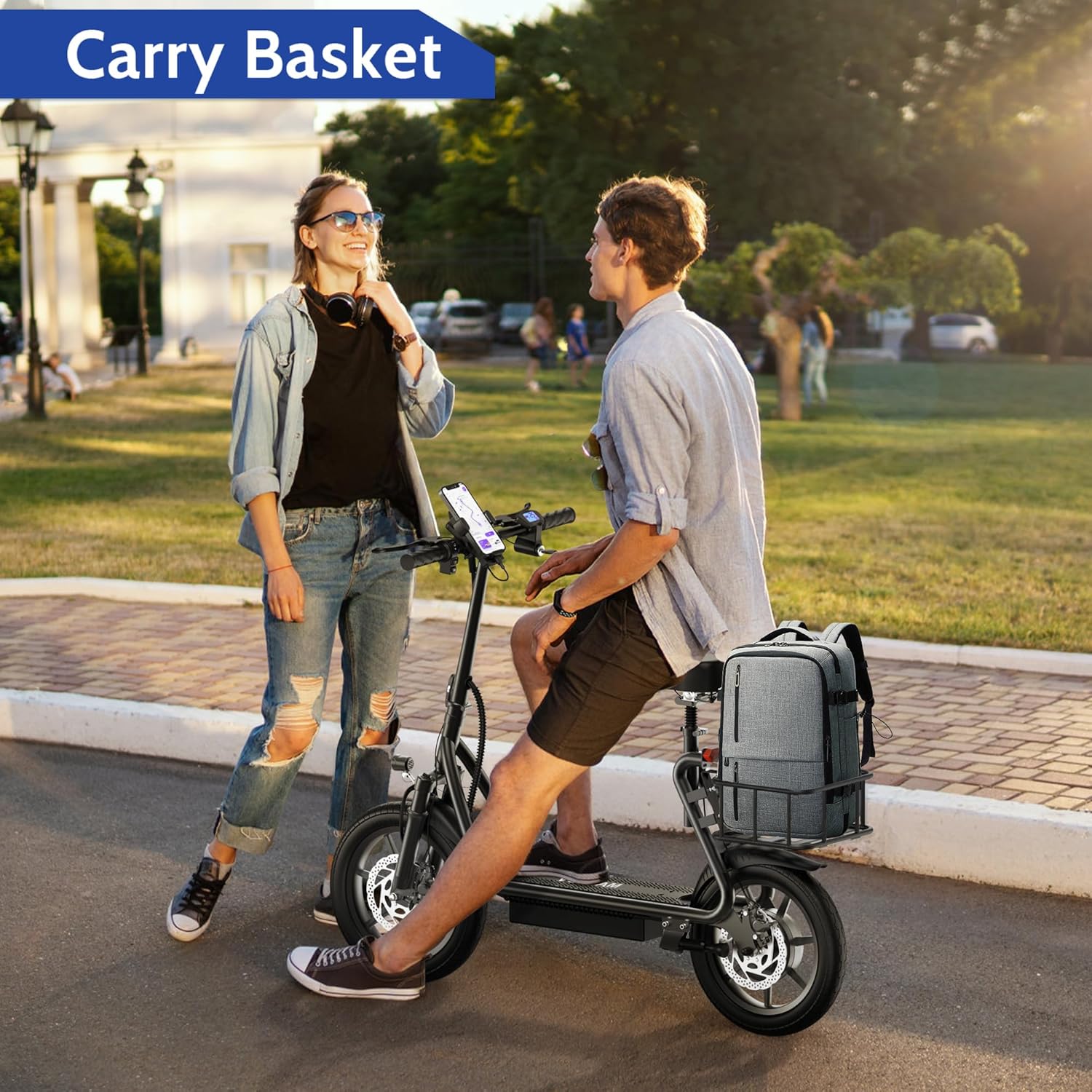 electric scooter with seat Volpam SP20 carry basket