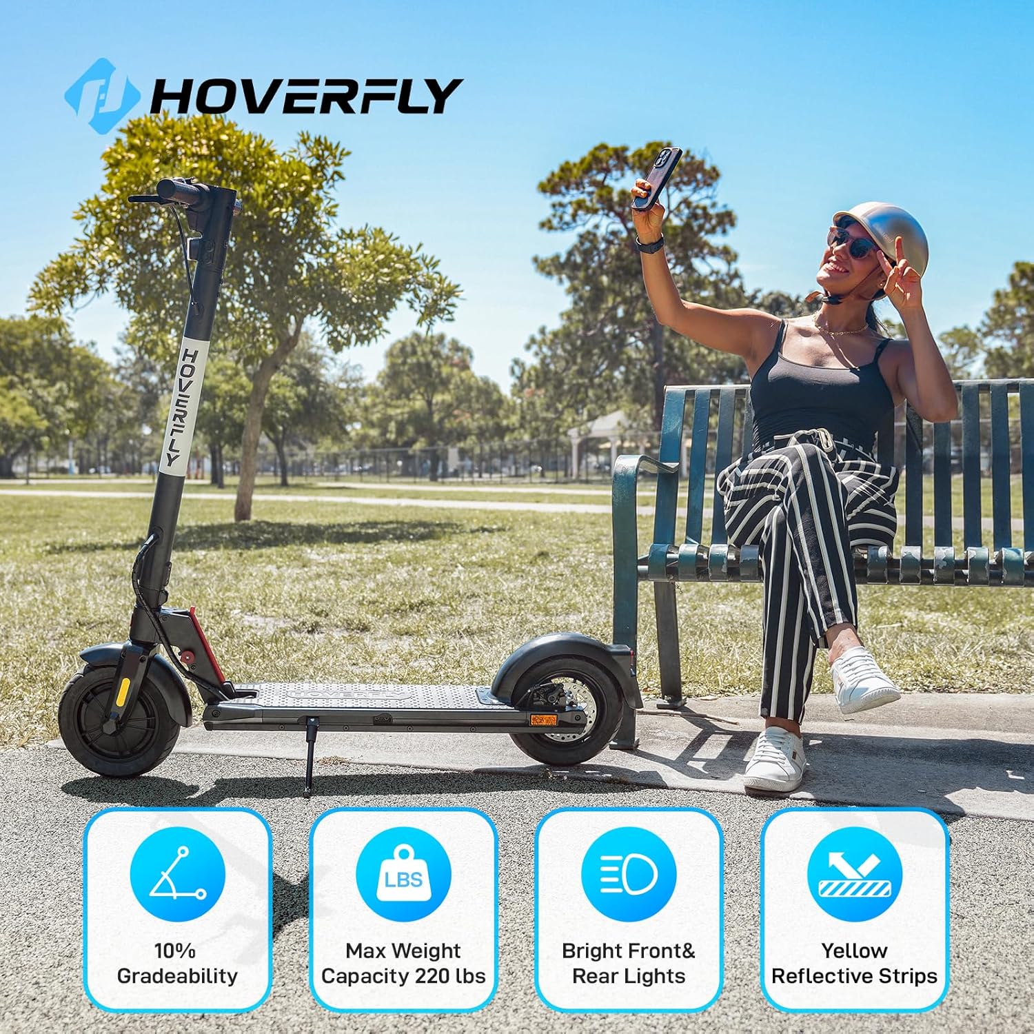 electric scooter Hoverfly GXL MAX weight capacity 220lbs