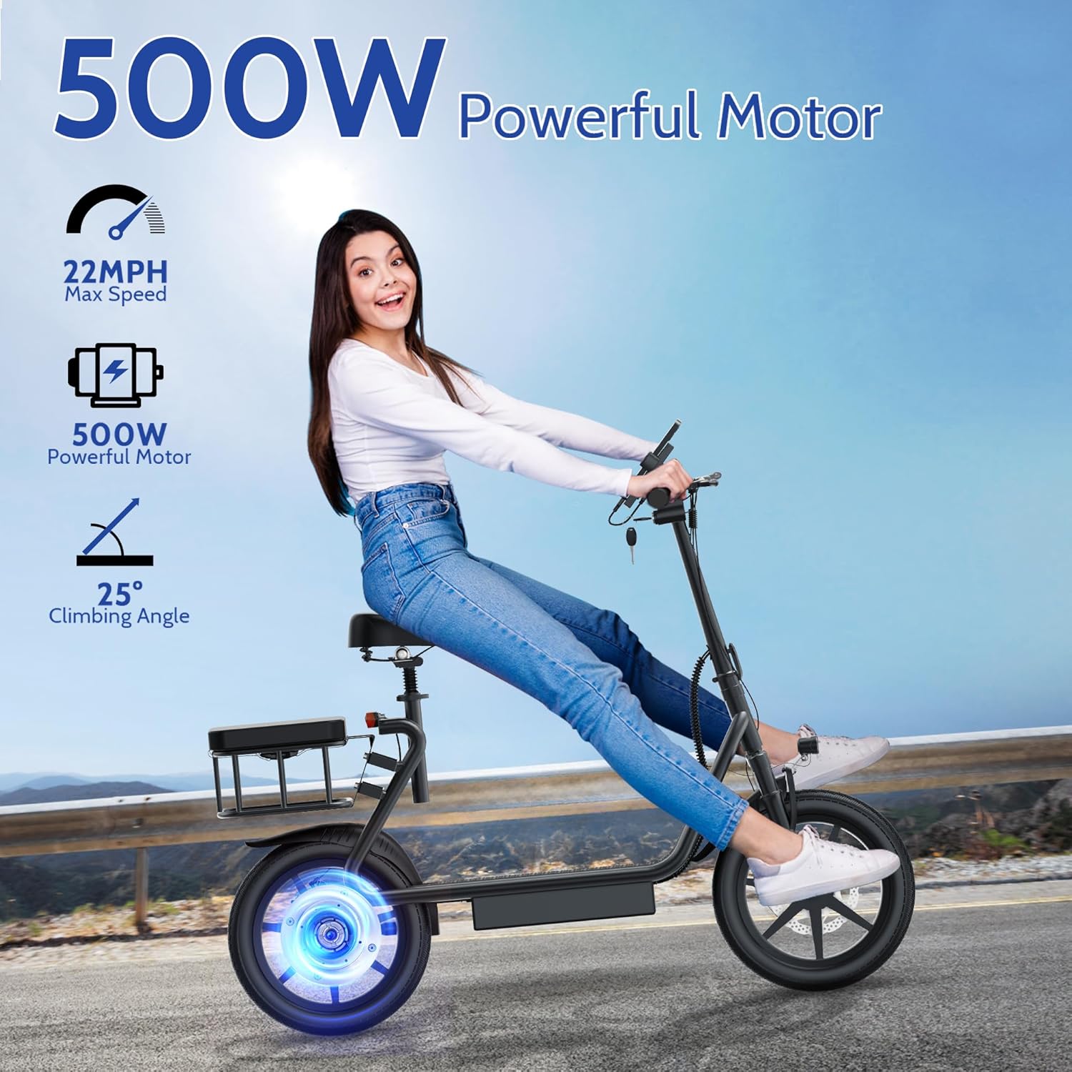 electric scooter with seat Volpam SP20 500W motor