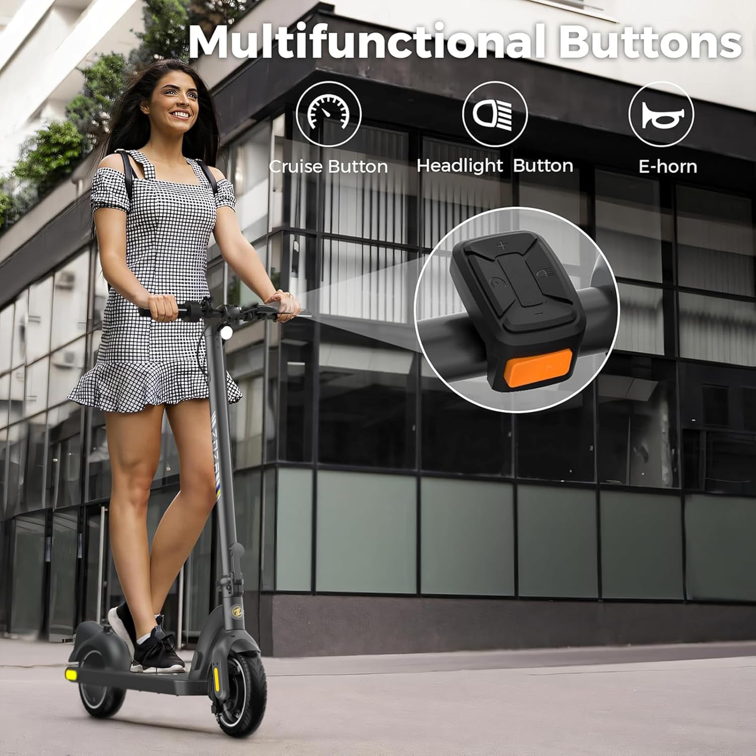 electric scooter ZDZA ZD01 multifunctional buttons