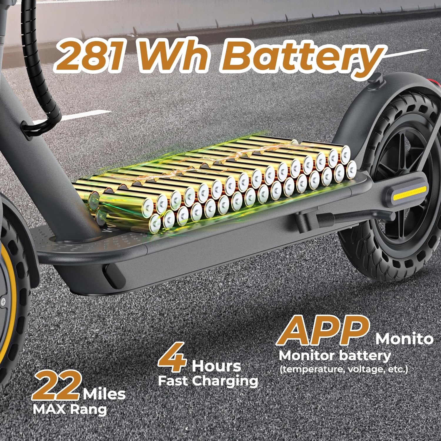 electric scooter WERHY H7 281Wh Battery