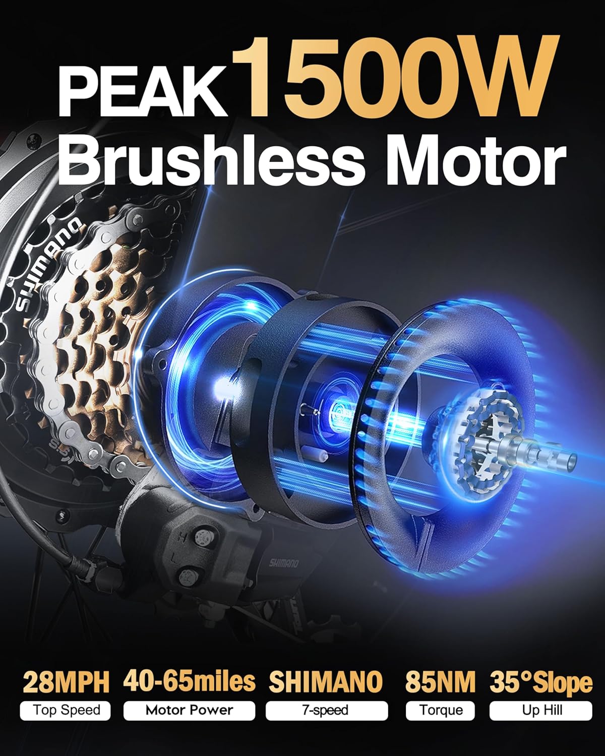 QLIFE Spark electric bike 1500W motor