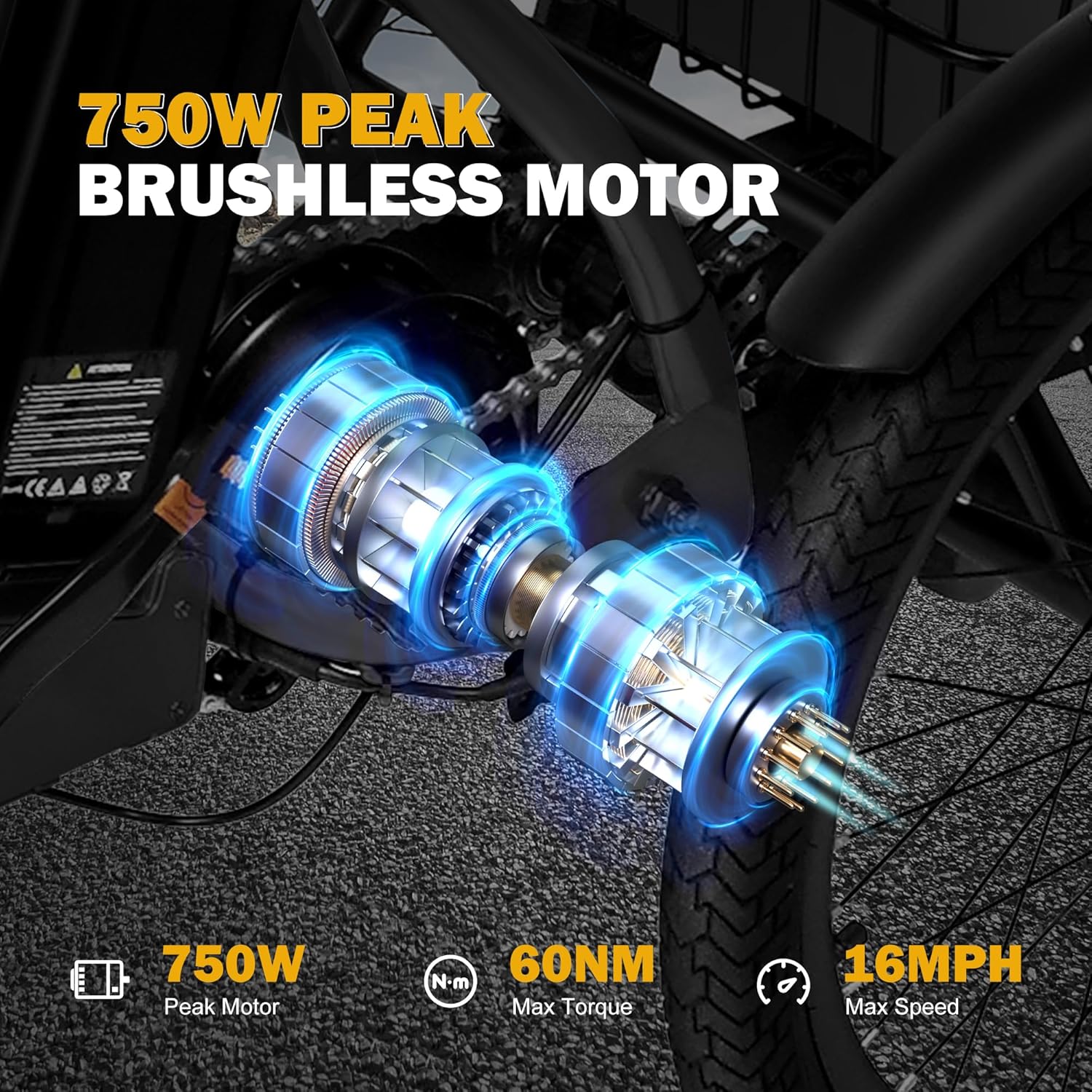 QLIFE Trike electric bike 750W motor